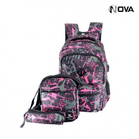 Ensemble Sac a Dos - 3 Pièces - Sacoche Trousse - SC2090