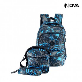 Ensemble Sac a Dos - 3 Pièces - Sacoche Trousse - SC2091