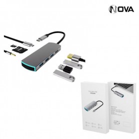 Convertisseur 8 en 1 USB-C Hub - Multi fonction - BASIX MATE8