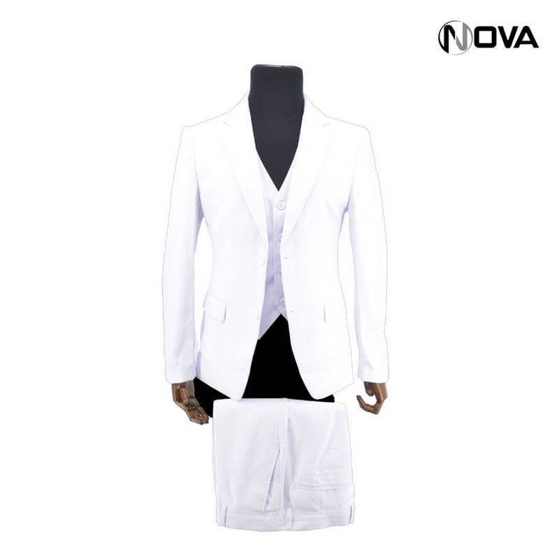 Veste+Pantalon+Gilet) Costume Homme 3 Pièces à rayures verticales