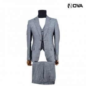 Ensemble Costume 3 pièces avec Gilet - Gris - CTM259