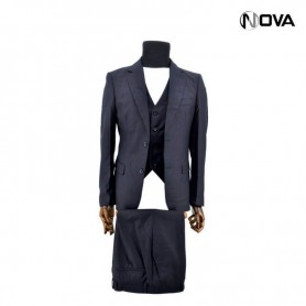 Ensemble Costume 3 pièces avec Gilet - Bleu de nuit - CTM261