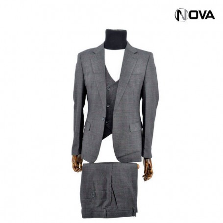 Ensemble Costume 3 pièces avec Gilet - Gris - CTM262