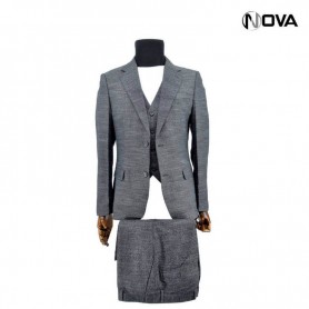 Ensemble Costume 3 pièces avec Gilet - Gris - CTM265