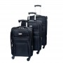 Lot 3 Valises Souples - 4 roulettes pivotantes - Noir - VLS306