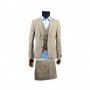 Ensemble Costume 3 pièces avec Gilet - Beige - Haut de gamme - CTM302