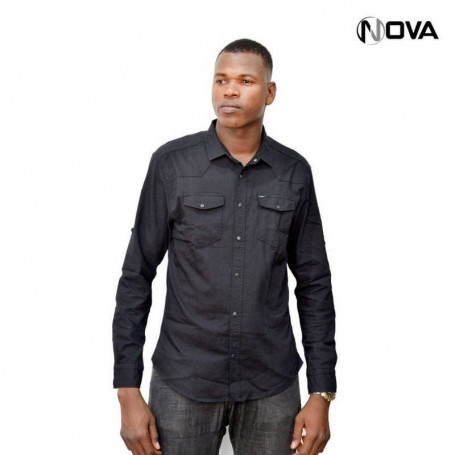 Chemise Jean pour Homme - Manches Longues - Premium - CHM873