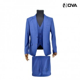 Ensemble Costume 3 pièces avec Gilet - Bleu - CTM306