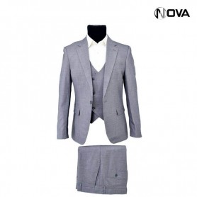Costume 3 pièces - Veste - Pantalon - Gilet - Gris - CTM309