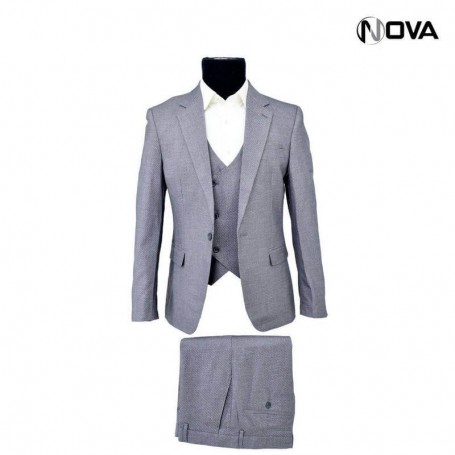 Costume 3 pièces - Veste - Pantalon - Gilet - Gris - CTM309