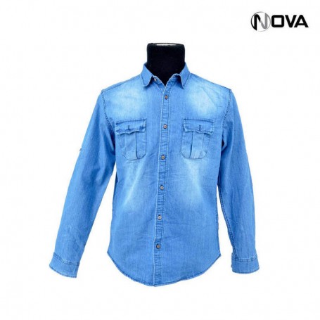 Chemise Jean pour Homme - Manches Longues - CHM881