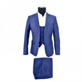 Costume 3 pièces - Veste - Pantalon - Gilet - Bleu - CTM324