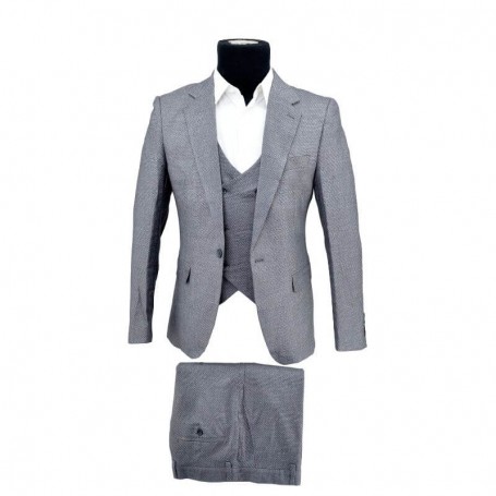 Costume 3 pièces - Veste - Pantalon - Gilet - Gris - CTM325