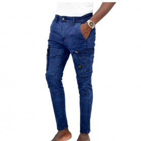 Pantalon Homme - Coupe Ajustée - Bleu - PTL477