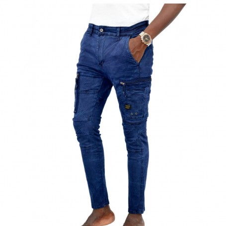 Pantalon Homme - Coupe Ajustée - Bleu - PTL477
