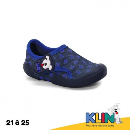 Chaussure bébé avec scratch - bleu - KLIN - ENF442