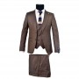 Costume 3 pièces - Veste - Pantalon - Gilet - Marron - CTM335