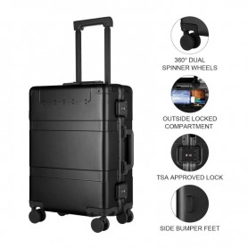 Valise rigide en aluminium - 24 pouces - Mode sans fermeture éclair - VLS339