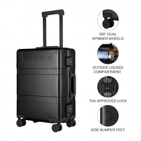 Valise rigide en aluminium - 24 pouces - Mode sans fermeture éclair - VLS339