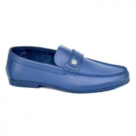 Mocassin homme en cuir bleu - Élégance et confort - MOC525