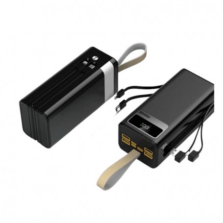 Power Bank 60000 Mah - USB 4 Sorties - Cables intégrés - TN605