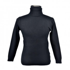 Élégant Pull Col Roulé Noir - Style Homme Moderne - BLS68
