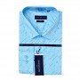 Chemise Bleue Ajustée Motif Moderne - Manches longues - CHM933