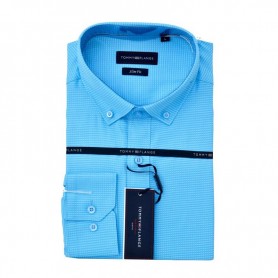 Chemise Bleue Texturée Coupe Slim Homme - CHM934