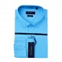 Chemise Bleue Texturée Coupe Slim Homme - CHM934