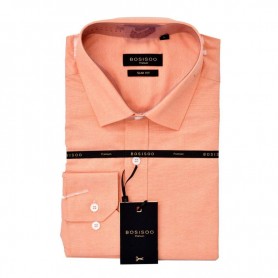 Chemise Orange Texturée Slim Homme - Manches longues - CHM937