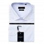 Chemise Blanche Motif Bleu Homme Slim - CHM939