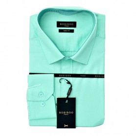 Chemise Turquoise Élégante Homme Slim - CHM941