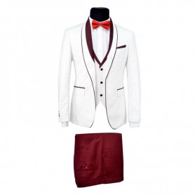 Costume Blanc Bordeaux Chic - CTM348