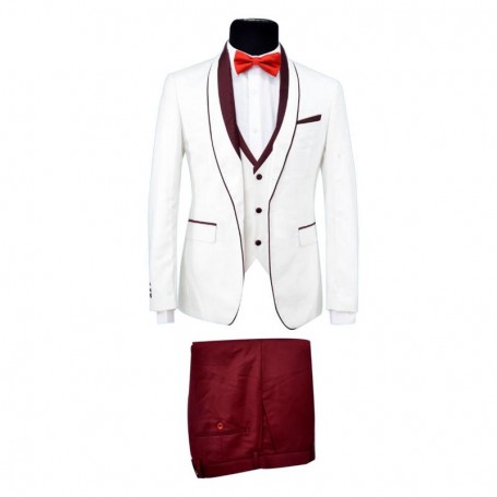 Costume Blanc Bordeaux Chic - CTM348