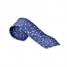 Cravate Bleue Motif Feuille - Style Unique - CVT356