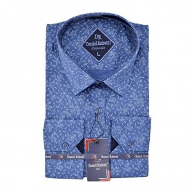 Chemise homme bleue à manches longues - coupe slim fit - CHM957