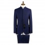 Costume Bleu Col Mao - Élégance Dakar - CTM361