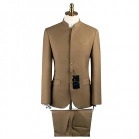 Costume Camel Col Mao - Élégance - CTM369