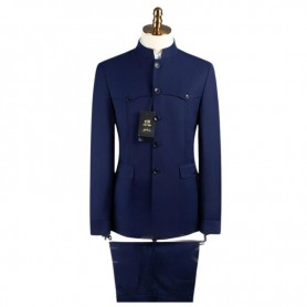 Costume Mao Bleu Nuit - Élégance Dakar - CTM370