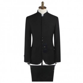 Costume Noir Col Mao - Costume Classe Dakar - CTM372
