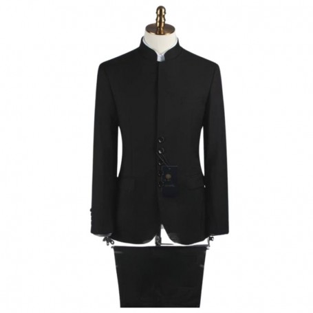 Costume Noir Col Mao - Costume Classe Dakar - CTM372
