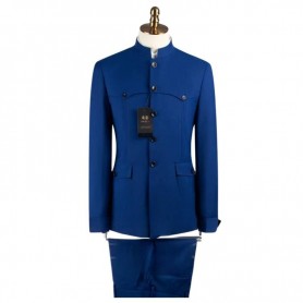 Costume Mao Bleu Roi - Élégance Dakar - CTM375