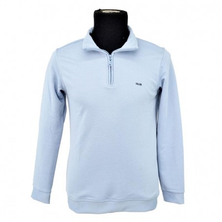 Pull Col Zippé Bleu Homme - Élégance Casual - BLS101