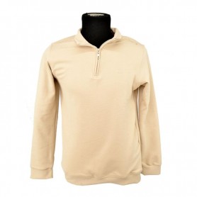 Pull Col Zippé Homme Beige - Chic et Polyvalent - BLS102