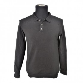 Polo Noir Homme Manches Longues - Élégance Casual - BLS105
