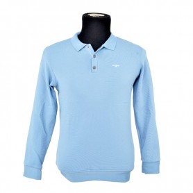 Polo Bleu Ciel Homme Manches Longues - Chic Casual - BLS104