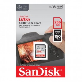 Carte mémoire SanDisk 256GB Ultra SDXC UHS-I 150MBS