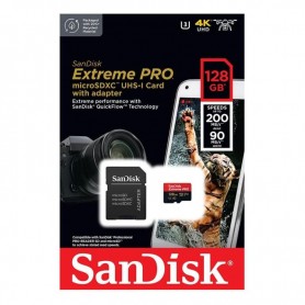 SanDisk 128 Go Extreme PRO microSDXC carte - adaptateur SD - 200 MBS