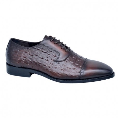 Chaussure Élégante Cuir Brun Texturé - Style Affaires - 40 à 48 - CDV1612