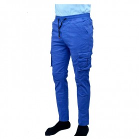 Pantalon Bleu Casual Multipoches Confort - PTL501